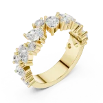 Ethereal Pear and Round Solitaire Multi-Stone Eternity Band