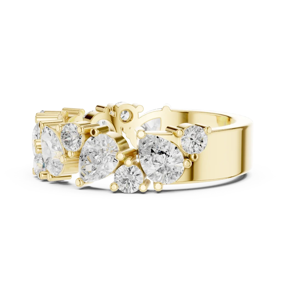 Ethereal Pear and Round Solitaire Multi-Stone Eternity Band - Image 4