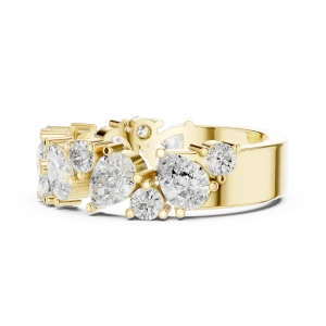 Ethereal Pear and Round Solitaire Multi-Stone Eternity Band - Image 4