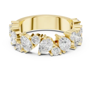 Ethereal Pear and Round Solitaire Multi-Stone Eternity Band - Image 2