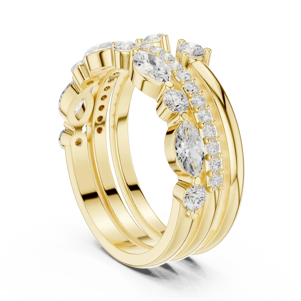 Luminary Marquise and Round Brilliant Cluster Band Ring - Image 3