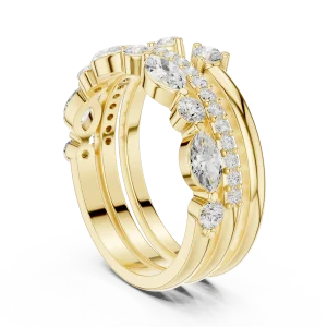 Luminary Marquise and Round Brilliant Cluster Band Ring - Image 3