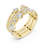 Luminary Marquise and Round Brilliant Cluster Band Ring