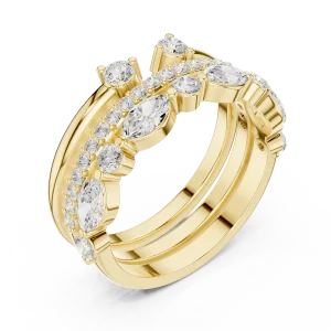 Luminary Marquise and Round Brilliant Cluster Band Ring
