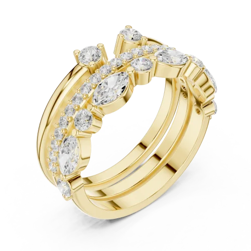 Luminary Marquise and Round Brilliant Cluster Band Ring