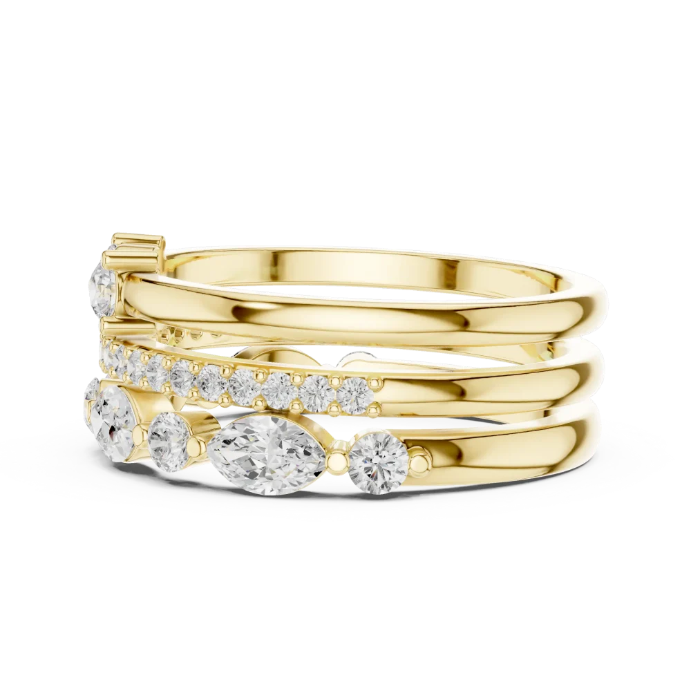 Luminary Marquise and Round Brilliant Cluster Band Ring - Image 4