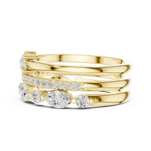Luminary Marquise and Round Brilliant Cluster Band Ring - Image 4