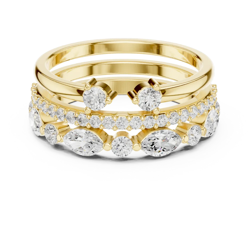 Luminary Marquise and Round Brilliant Cluster Band Ring - Image 2