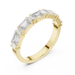 Linear Emerald and Baguette Cut Diamond Eternity Band