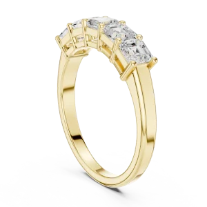 Linear Emerald Cut Multi-Stone Architectural Band - Image 3