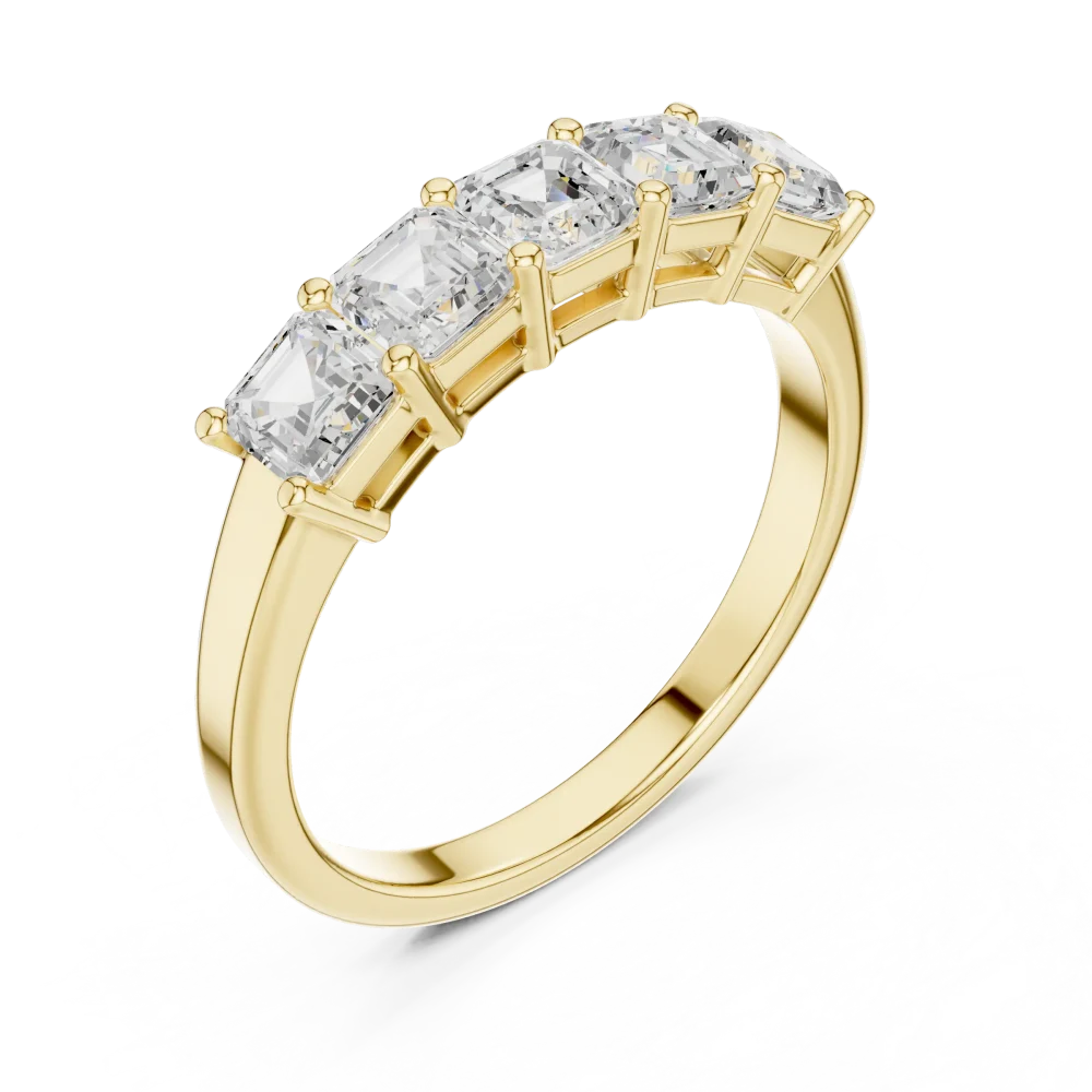 Elevate your style with this linear emerald-cut diamond band. Featuring brilliant DIAMEUR diamonds in a sleek, modern frame. Shop sustainable luxury.
