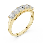 Linear Emerald Cut Multi-Stone Architectural Band