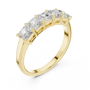 Linear Emerald Cut Multi-Stone Architectural Band