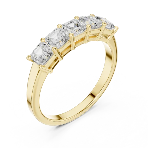 Linear Emerald Cut Multi-Stone Architectural Band
