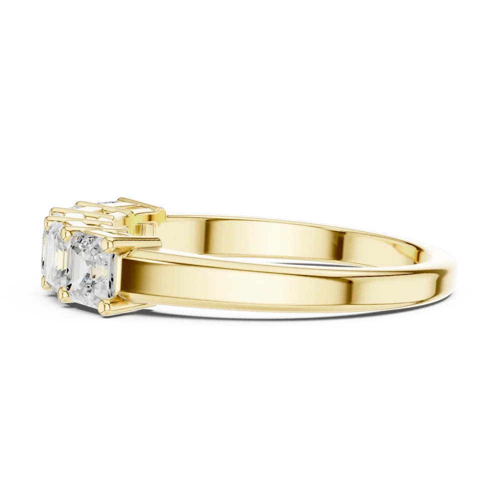 Linear Emerald Cut Multi-Stone Architectural Band - Image 4