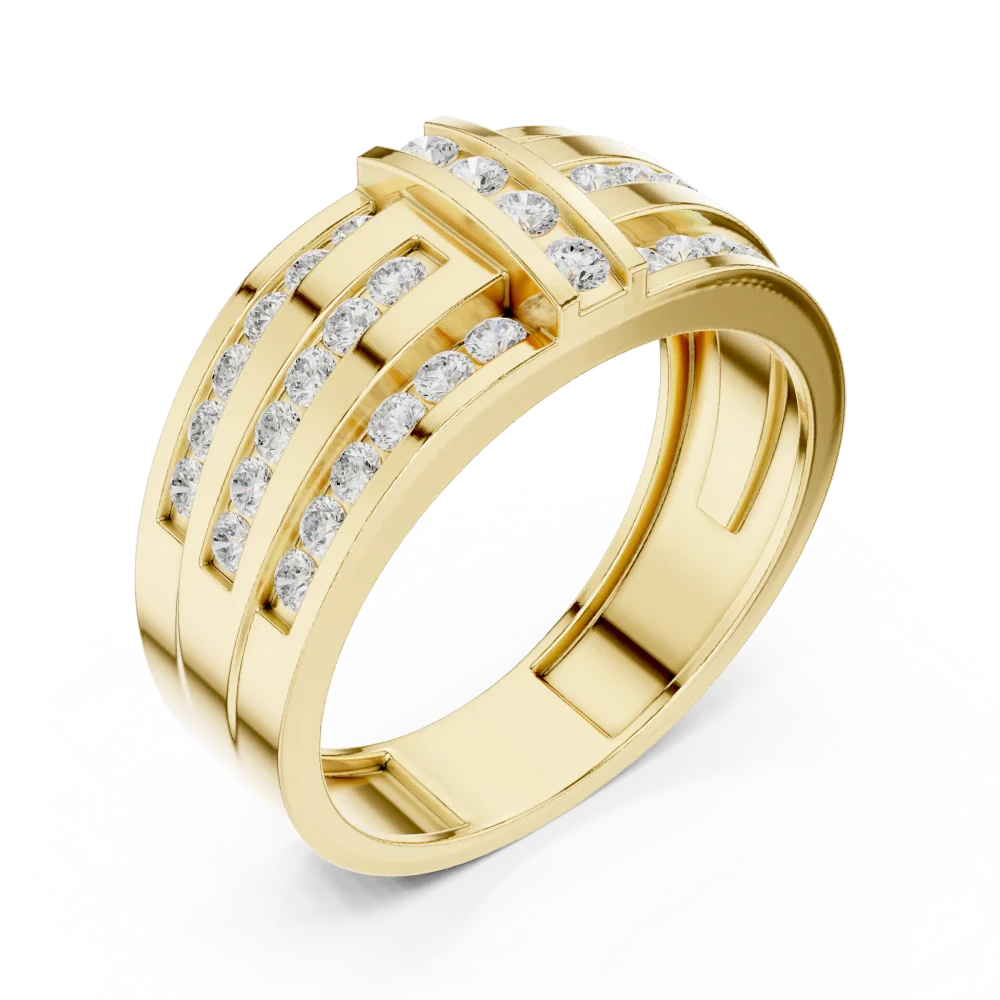 Elevate your style with this architectural band featuring brilliant-cut DIAMEUR lab-grown diamonds. A modern classic designed for lasting brilliance. Shop now.