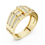 Linear Symmetry Round Brilliant Pavé-Set Architectural Band