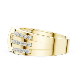 Linear Symmetry Round Brilliant Pavé-Set Architectural Band - Image 4