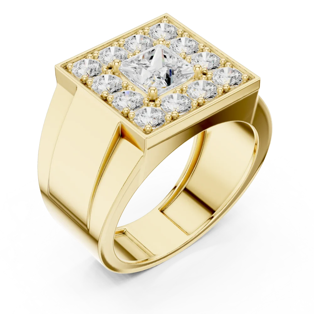 Experience the bold brilliance of our princess-cut DIAMEUR lab-grown diamond ring. Perfectly engineered for the modern man, shop this refined classic today.