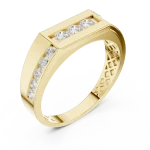 Linear Symmetry Round Brilliant Pavé-Set Men's Band