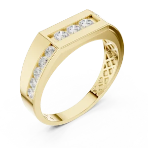 Linear Symmetry Round Brilliant Pavé-Set Men's Band