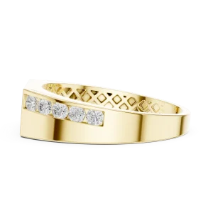 Linear Symmetry Round Brilliant Pavé-Set Men's Band - Image 4