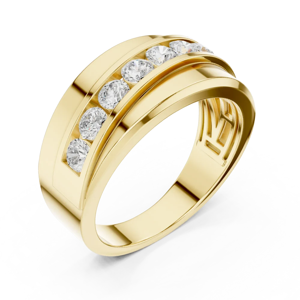 Discover the radiant elegance of our channel-set band, featuring brilliant DIAMEUR diamonds for timeless sparkle. Shop this modern luxury classic today.