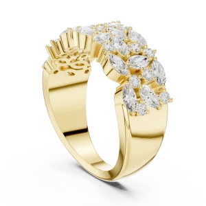Ethereal Marquise and Round Brilliant Cluster Band - Image 3