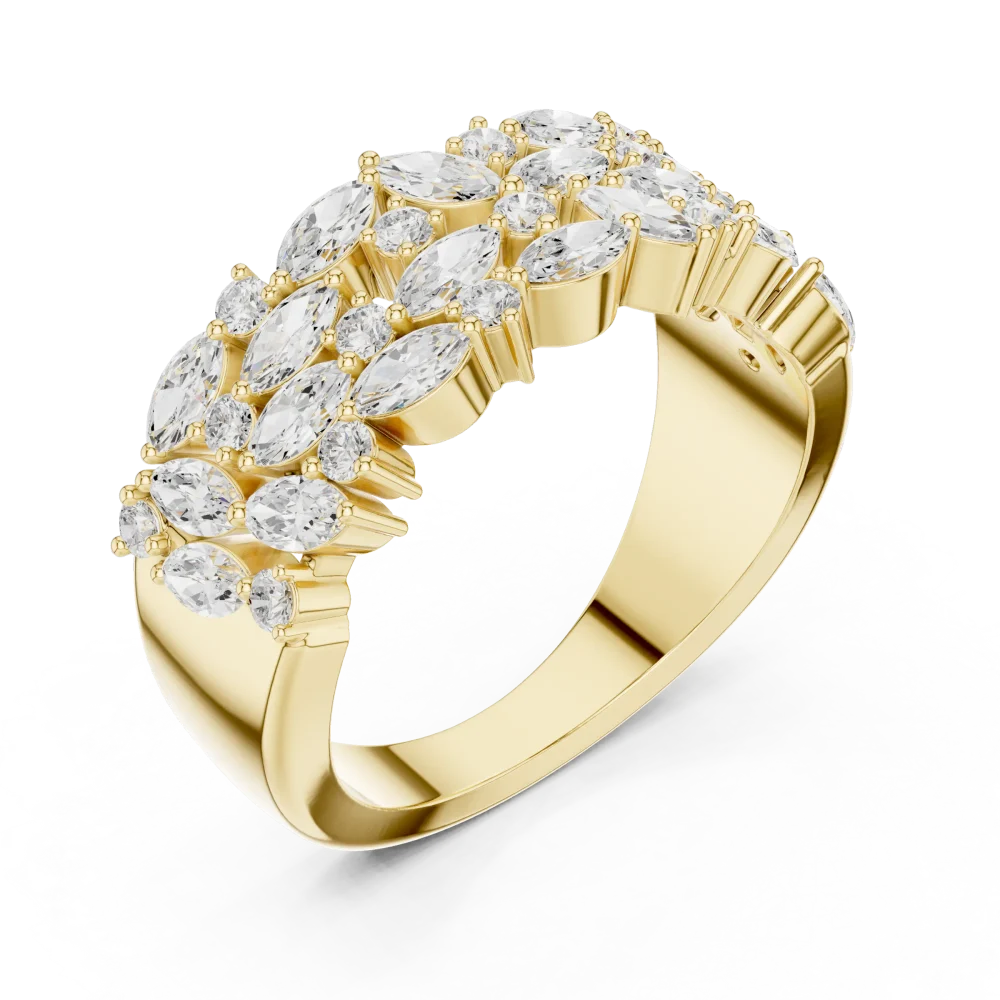 Discover our marquise and round DIAMEUR diamond cluster band, a modern classic designed for brilliance. Elevate your collection with this radiant piece.
