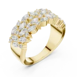 Ethereal Marquise and Round Brilliant Cluster Band