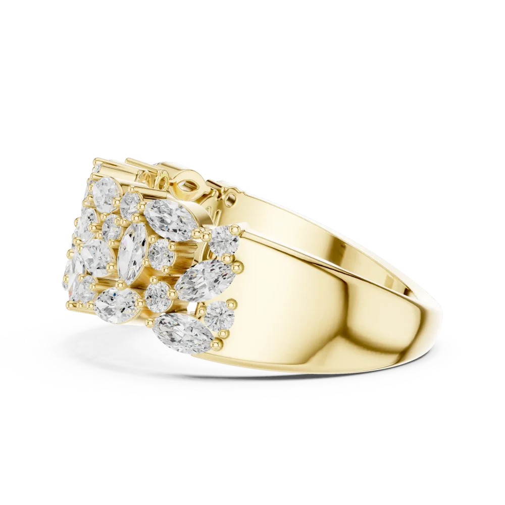 Ethereal Marquise and Round Brilliant Cluster Band - Image 4