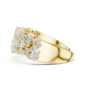 Ethereal Marquise and Round Brilliant Cluster Band - Image 4