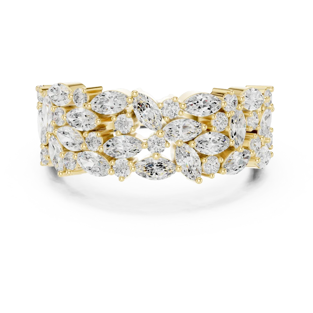 Ethereal Marquise and Round Brilliant Cluster Band - Image 2