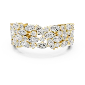 Ethereal Marquise and Round Brilliant Cluster Band - Image 2