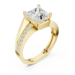 Princess Cut Radiant Pavé Accent Band Engagement Ring