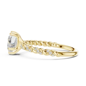 Ethereal Heart Solitaire Ring with Twisted Pavé Band - Image 4
