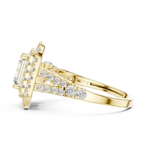 Luminary Emerald Cut Double Halo Solitaire Engagement Ring - Image 4