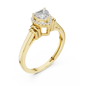 Ethereal Heart Radiant Halo Cluster Ring