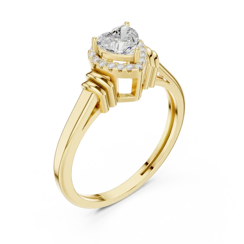Ethereal Heart Radiant Halo Cluster Ring