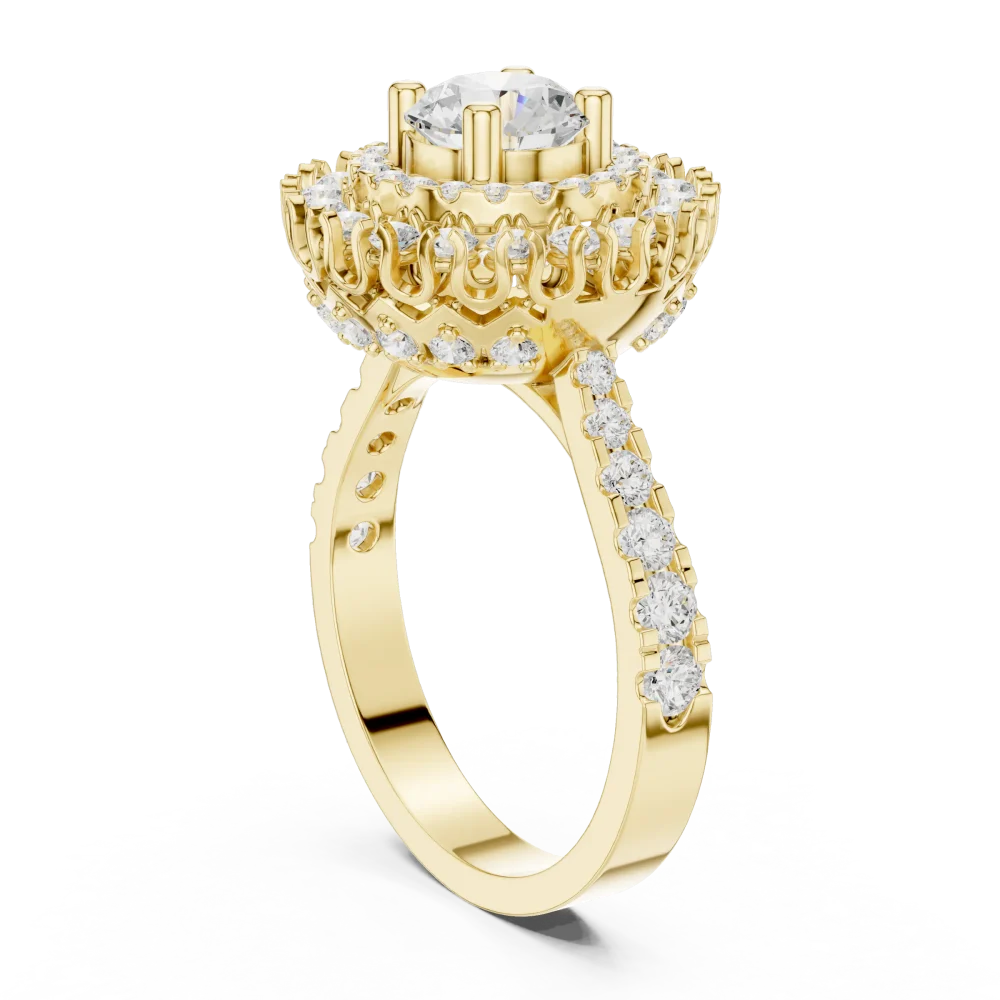 Luminary Round Brilliant Double Halo Solitaire Ring - Image 3