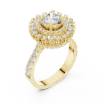 Luminary Round Brilliant Double Halo Solitaire Ring