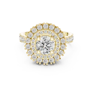 Luminary Round Brilliant Double Halo Solitaire Ring - Image 2