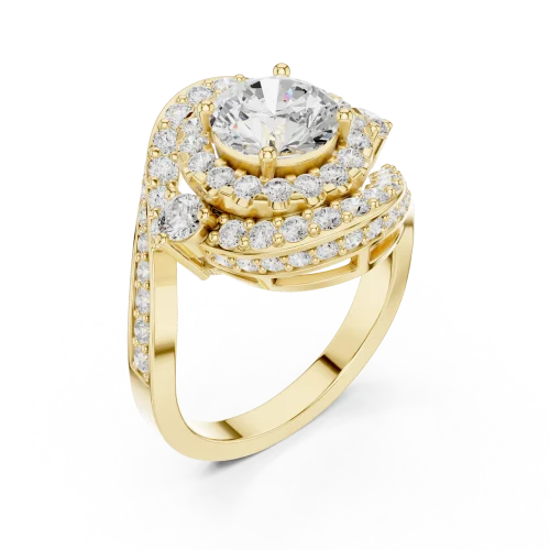 Luminary Round Brilliant Double Halo Solitaire Ring