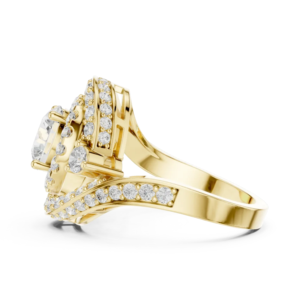 Luminary Round Brilliant Double Halo Solitaire Ring - Image 4