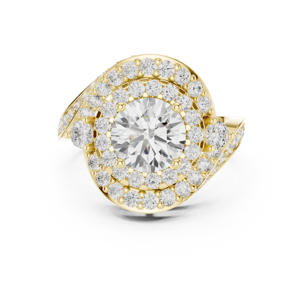 Luminary Round Brilliant Double Halo Solitaire Ring - Image 2