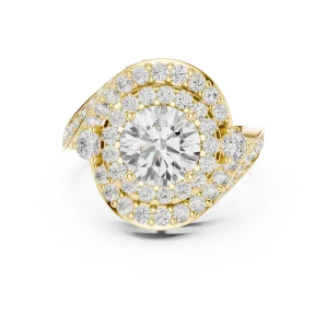 Luminary Round Brilliant Double Halo Solitaire Ring - Image 2