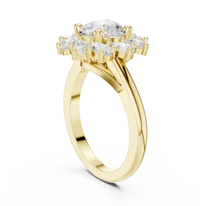Luminary Round Solitaire Halo Statement Ring - Image 3