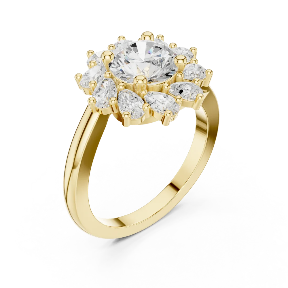 Discover the brilliance of this Round Solitaire Halo Ring. Featuring DIAMEUR lab-grown diamonds, this ring brings elegant, modern luxury to your collection.