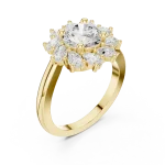 Luminary Round Solitaire Halo Statement Ring