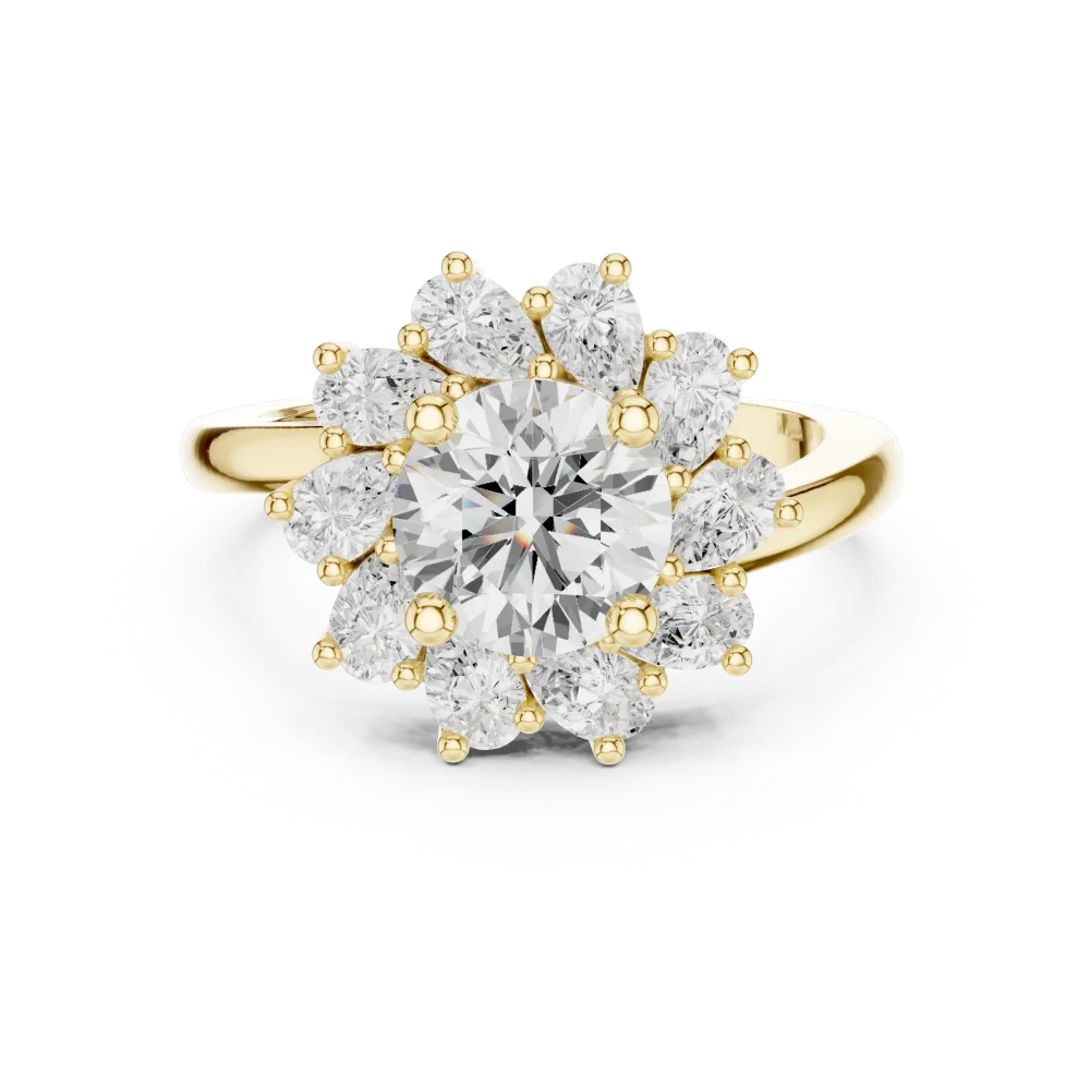 Luminary Round Solitaire Halo Statement Ring - Image 2
